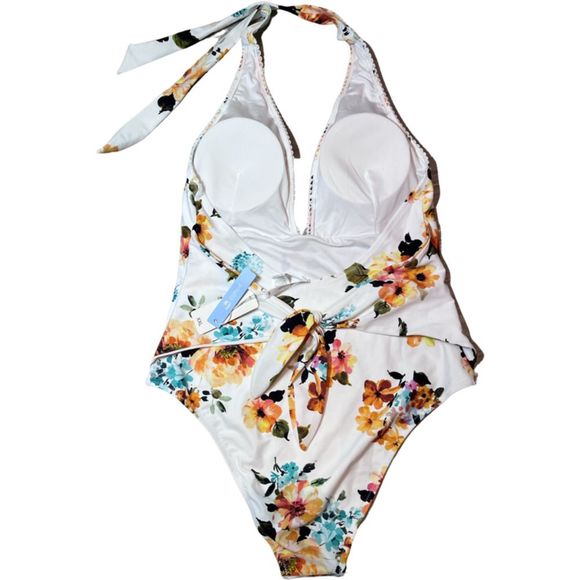 CUPSHE White Floral One Piece Swimsuit Size XXL - Picture 7 of 8